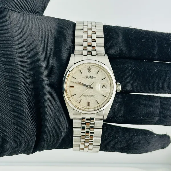Rolex Datejust Silver Linen Dial On Jubilee Ref 1600