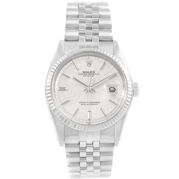 Rolex Datejust Silver Linen Dial On Jubilee Ref 1601/4