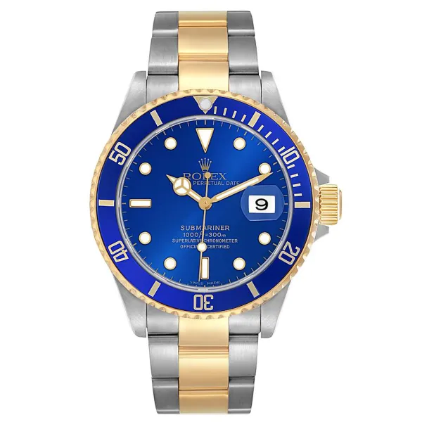 Rolex Submariner Date Blue Dial on Oyster Ref 16613