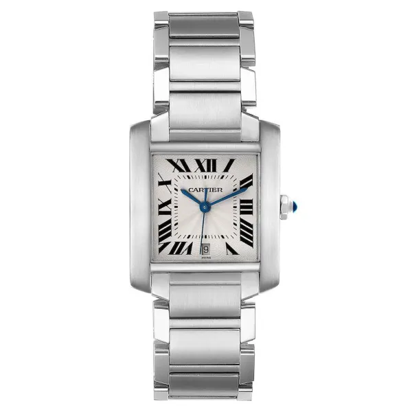 Cartier Tank Francaise Large White Roman Dial Ref 2302