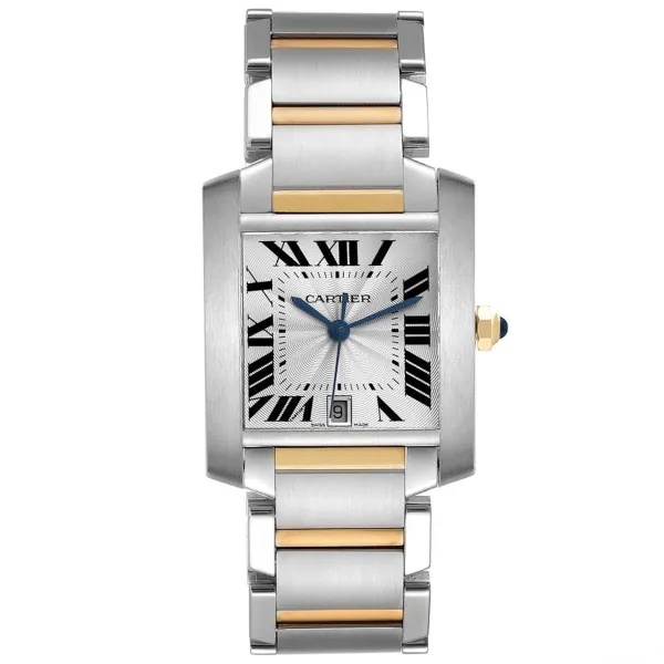 Cartier Tank Francaise Silver Roman Dial on 2 Tone Ref 2302