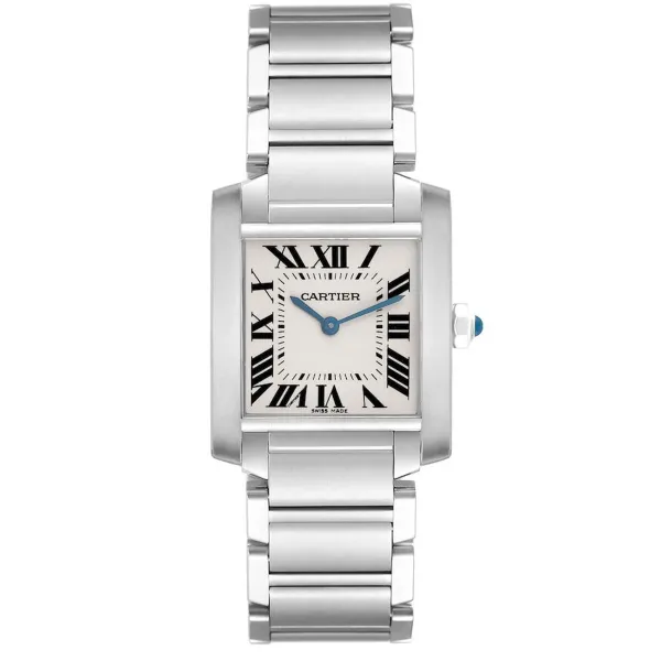 Cartier Tank Francaise Midsize White Roman Dial Ref 3751/WSTA0005