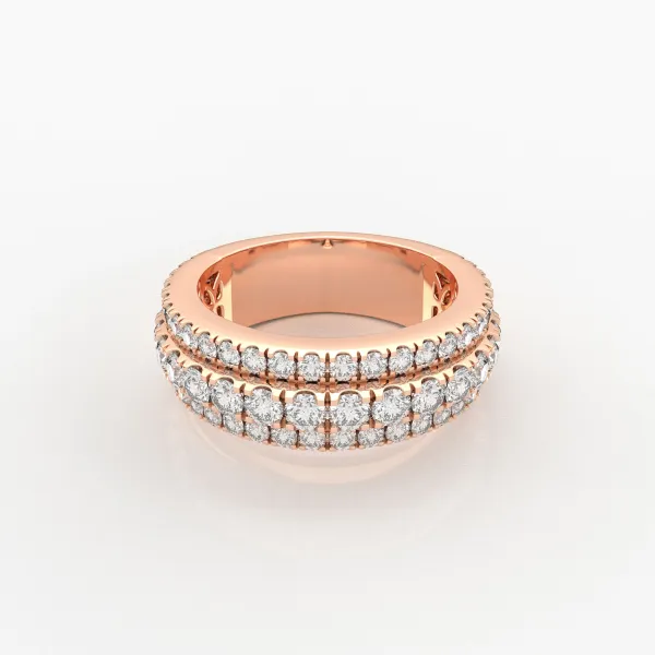 10K Rose Gold 2.63 CT Diamonds Bold And Stylish Mens Ring