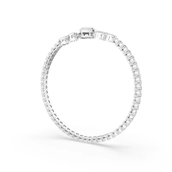 10K White Gold Women'S Matrix Natural Round Cut Diamond Tennis Bracelet