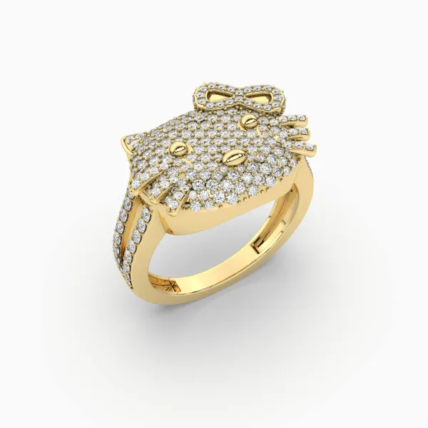 Aisha Kitty Inspired Natural Diamond  Ring For Womens