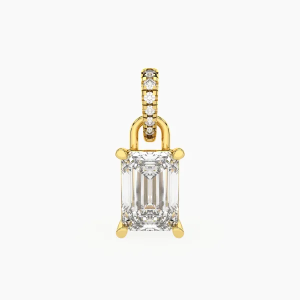 Elegant Emerald Shape Lab Grown Diamond Solitaire Pendant