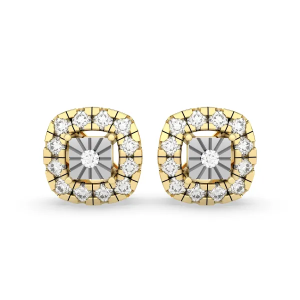 0.16 CT.T.W Cushion Cut Natural Diamond Stud Earring