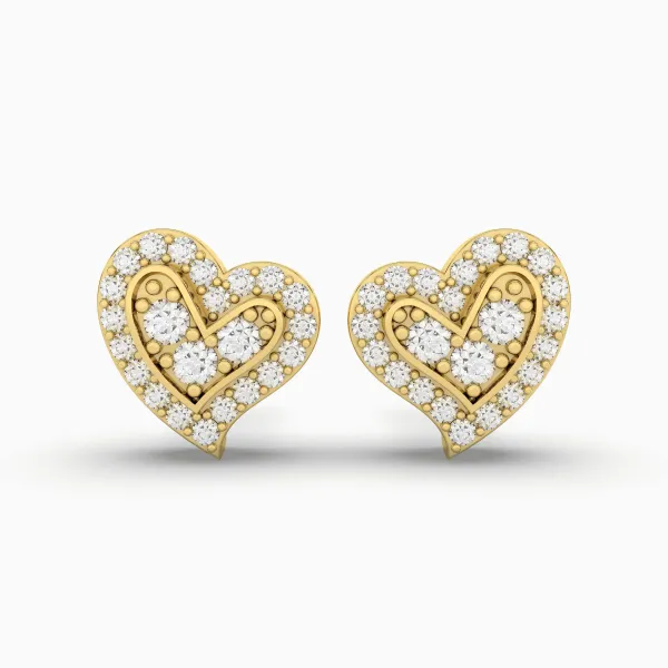 Heart Shape Natural Diamond Earring