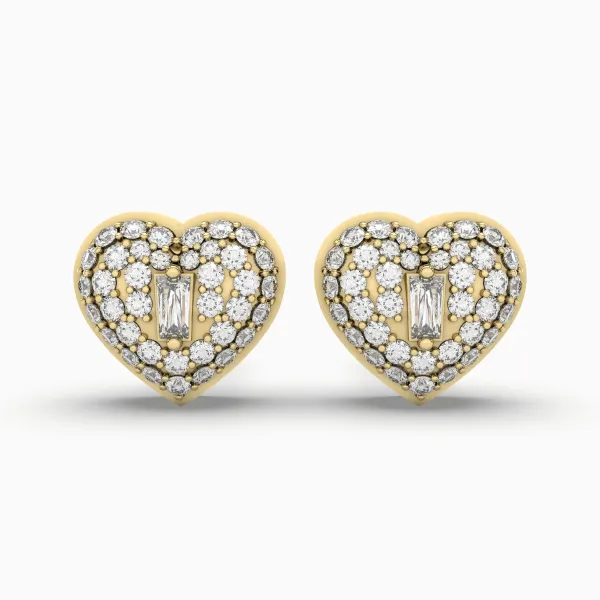 0.26 CT.T.W Heart Shape Natural Diamond Stud Earring