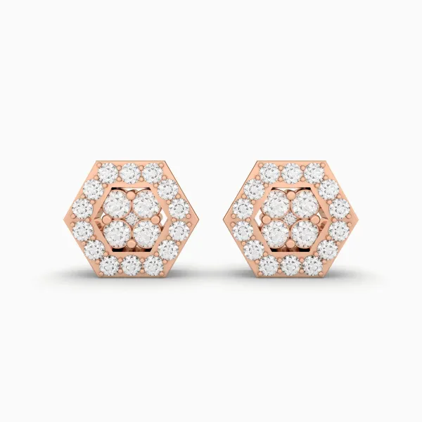 10K Rose Gold Ritzy Primrose 0.26 CT.T.W Diamond Stud Earring