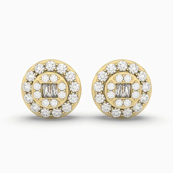 0.34 CT.T.W Stunning Halo Natural Diamond Stud Earring For Unisex