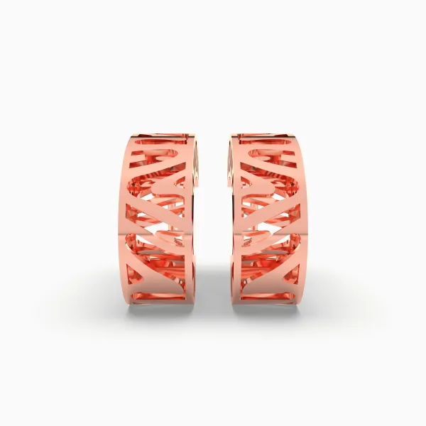 10K Rose Gold Ear Cuff Earrings For Men