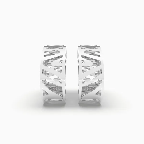10K White Gold Ear Cuff Earrings For Men