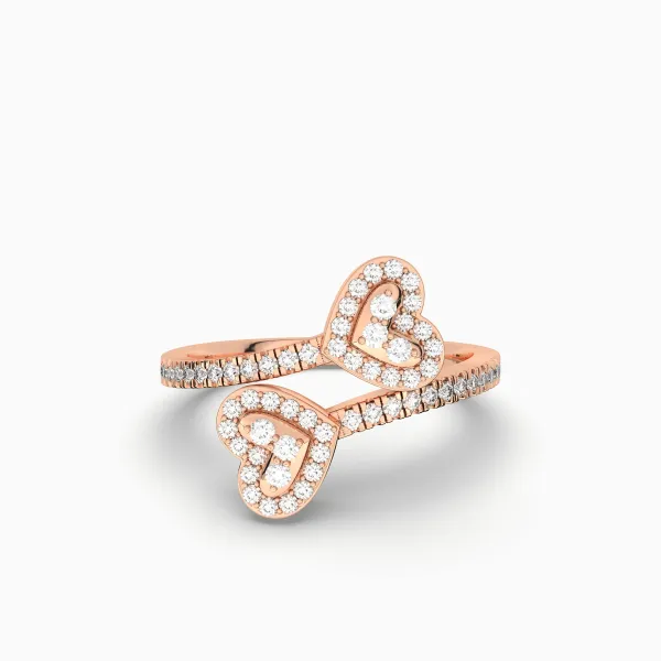 10K Rose Gold Te Amo Diamond Ring