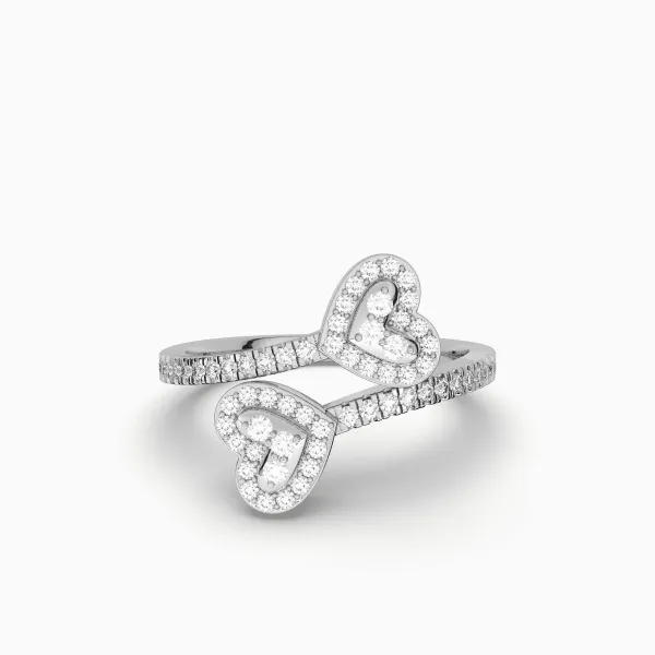 10K White Gold Te Amo Diamond Ring