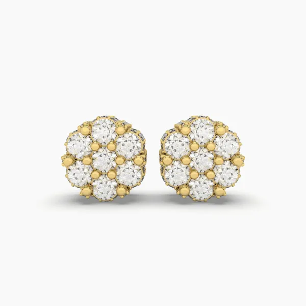 Classic Seven-Stone Natural 0.61 CT Diamond Stud Earring
