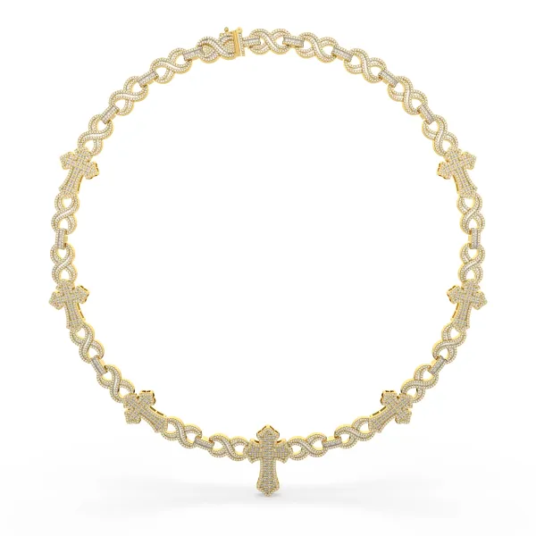 Iced-Out Infinity Cross link Necklace