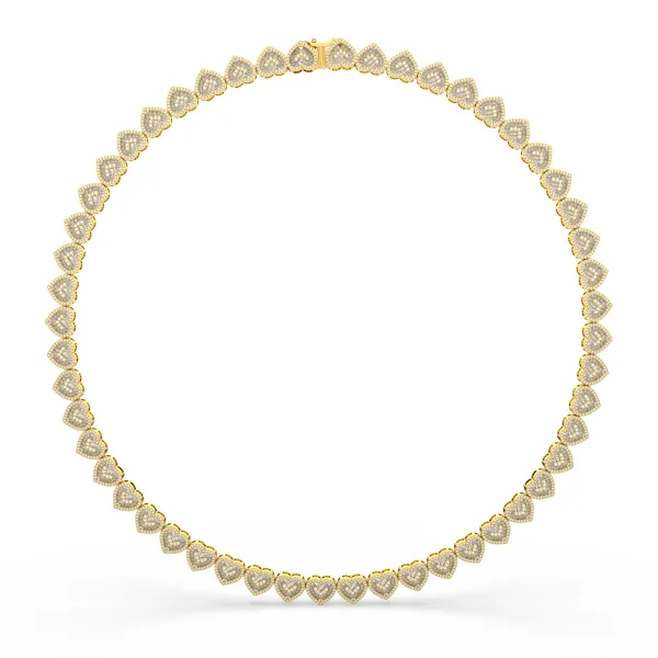 Featuring Continuous Line Of Natural Diamond Heart-Shaped Tennis Necklace