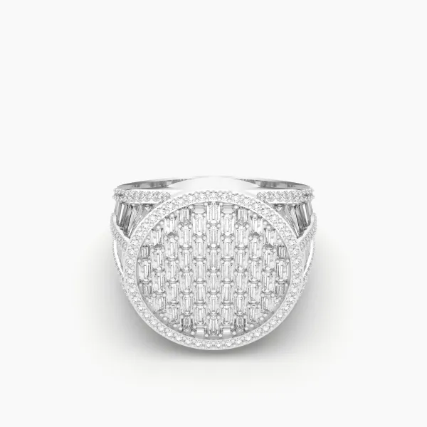 Axel 10K White Gold Baguette Lab Grown Diamond Cluster Ring For Men