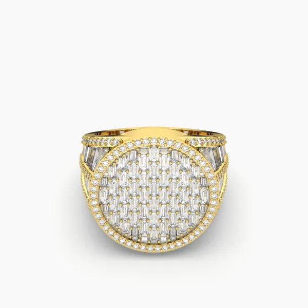 Axel Baguette Lab Grown Diamond Cluster Ring For Men