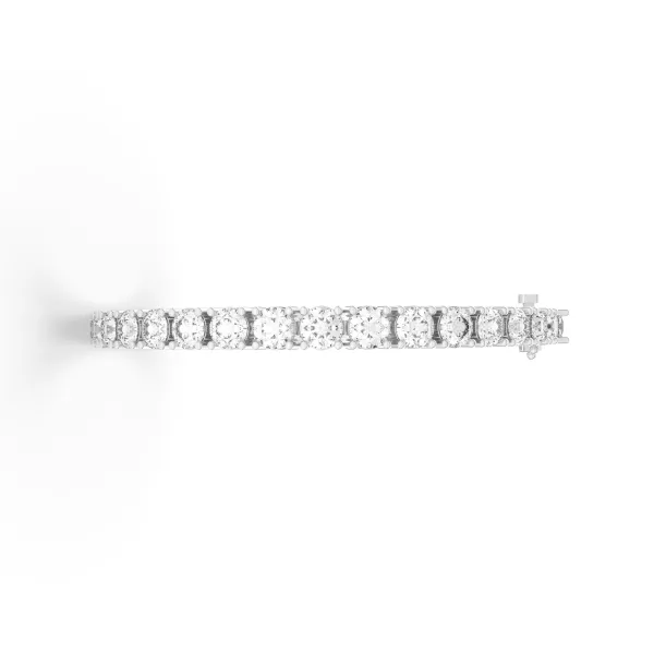 10K White Gold Four Prong Lab Grown Diamond Tennis Bracelet