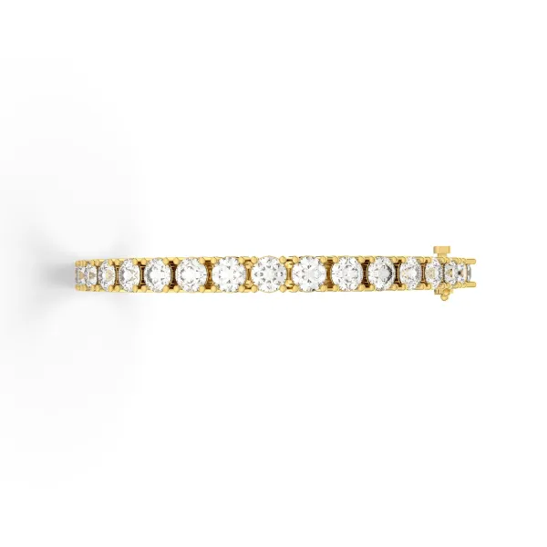 10K Yellow Gold Four Prong Lab Grown Diamond Tennis Bracelet
