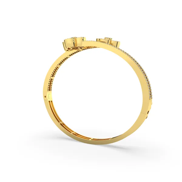 Radiant Luxe Shine Round And Baguette Diamond Bangle