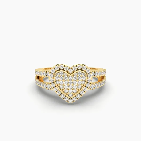 Natural Diamond Heart Shape Promise Ring