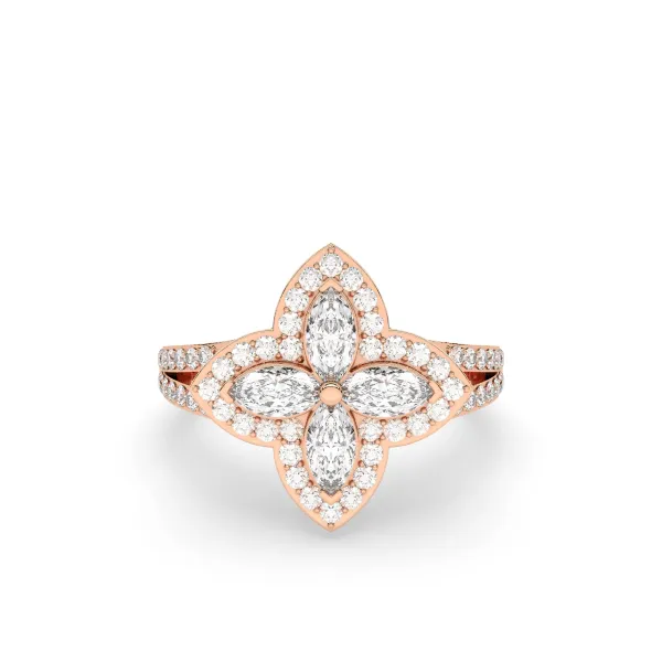 10K Rose Gold Solitaire Diamond Ring