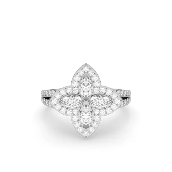 10K White Gold Solitaire Diamond Ring