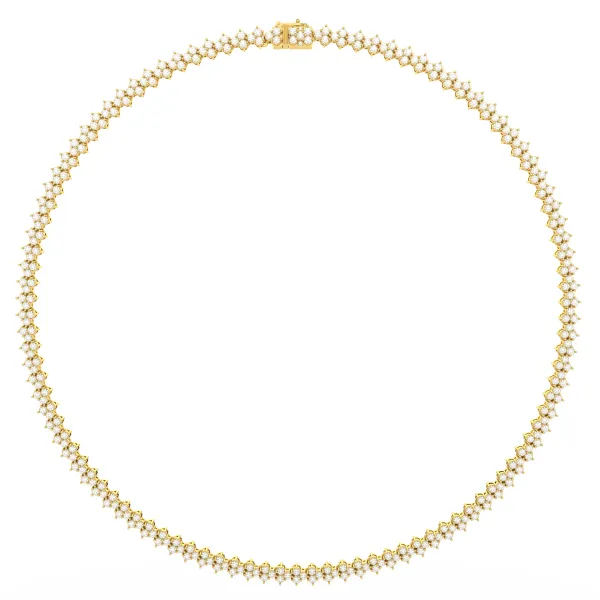 Featuring White Natural Diamonds Riviere Clique Necklace