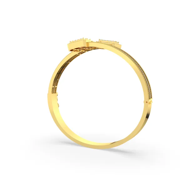 Bypass-Style Natural Diamond Bangle Bracelet