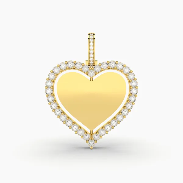 Natural Round Diamond Studded Heart Pendant
