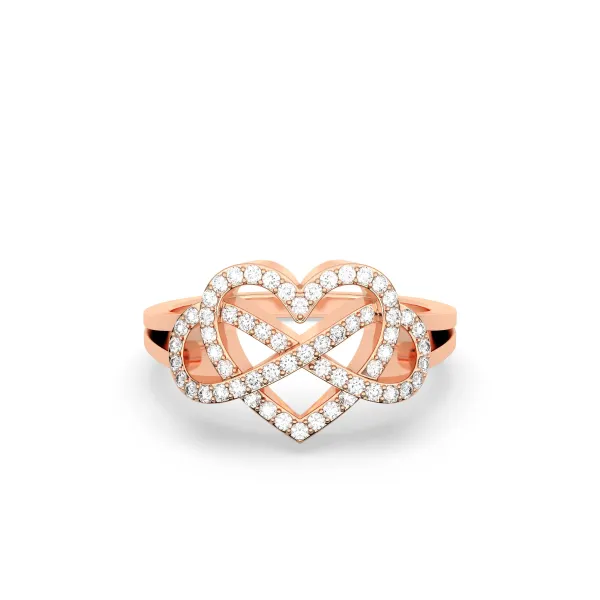 10K Rose Gold Infinite Love Gold Diamond Ring