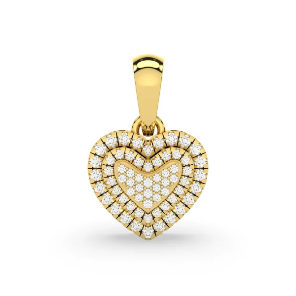 Women's Round Natural Diamond Heart Pendant