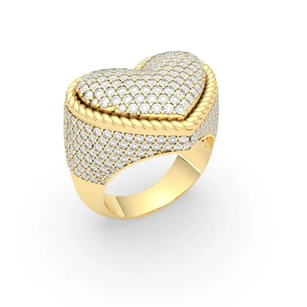 Heart Shape Brilliant Round Natural Diamond Ring