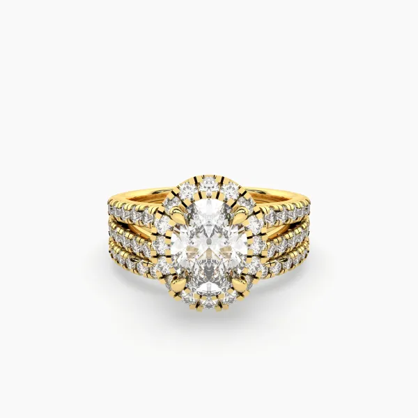 Oval Lab Grown Diamond Halo Engagement Ring