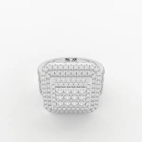 10K White Gold Diamond Men's Sterling Ring