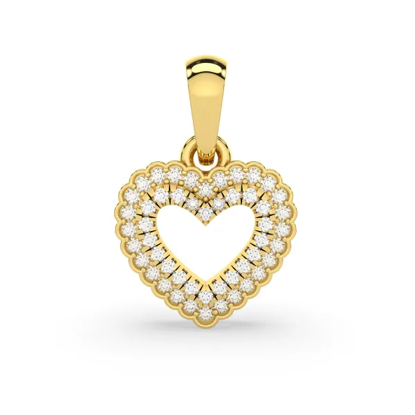 Elegant Mini Heart-Shaped Natural Diamond Pendant