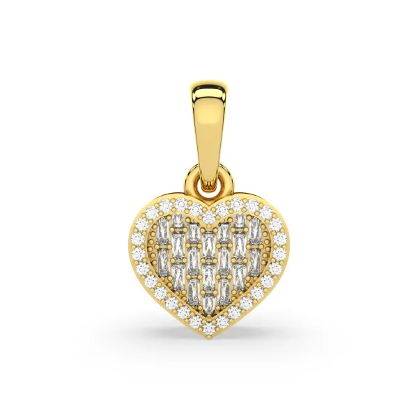 Mini Hearts Natural Diamond Pendant For Women