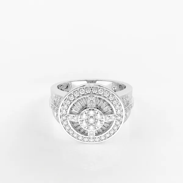 10K White Gold Stackable Gold Diamonds Ring