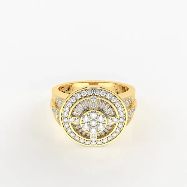 Stackable Gold Natural Diamonds Ring