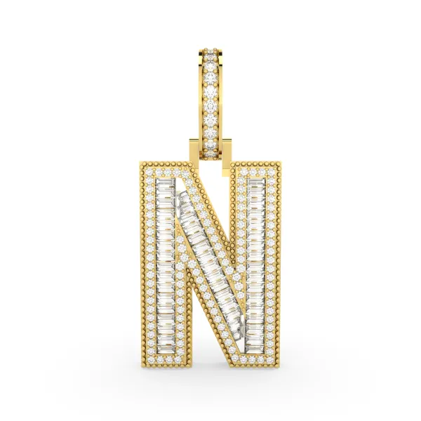 Natural Diamond Initial "N" Pendant