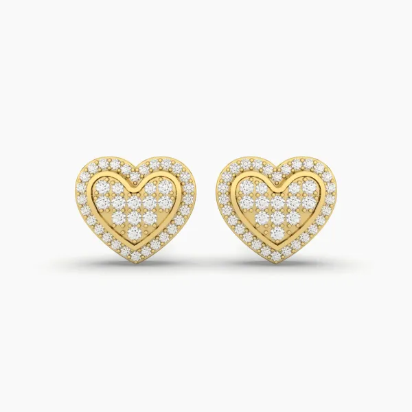 Women'S Natural Diamond Heart Stud Earrings