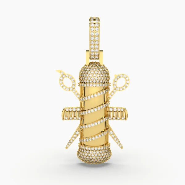 Barber Pole Charm Pendant