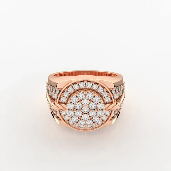 10K Rose Gold Lab Grown Diamond Ring For Men