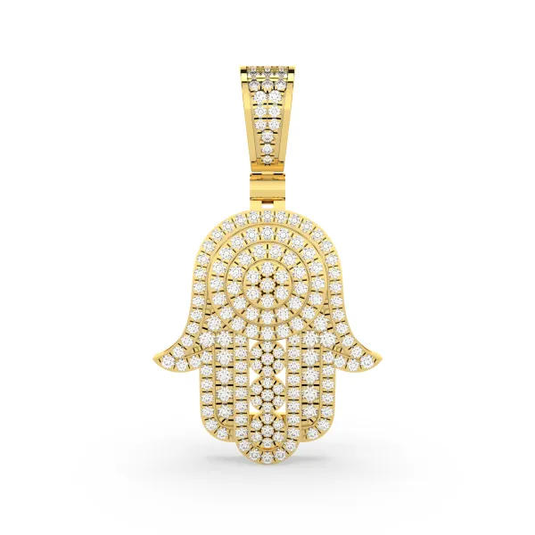 Men'S Natural Diamond Hamsa Pendant
