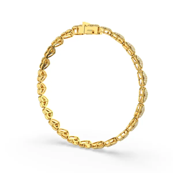 Sparkling Heart-Shaped Bangle Bracelet