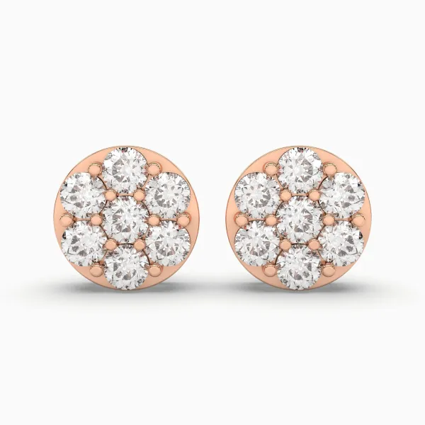 10K Rose Gold Round And Round Diamond 2.87 CT.T.W Stud Earring