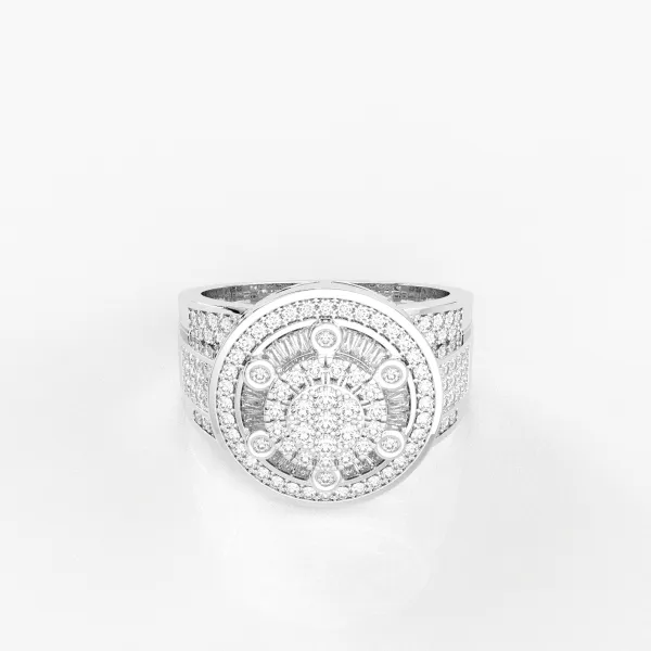 10K White Gold Mens Gold Diamonds Ring